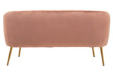Larissa Two Seat Pink Velvet Sofa