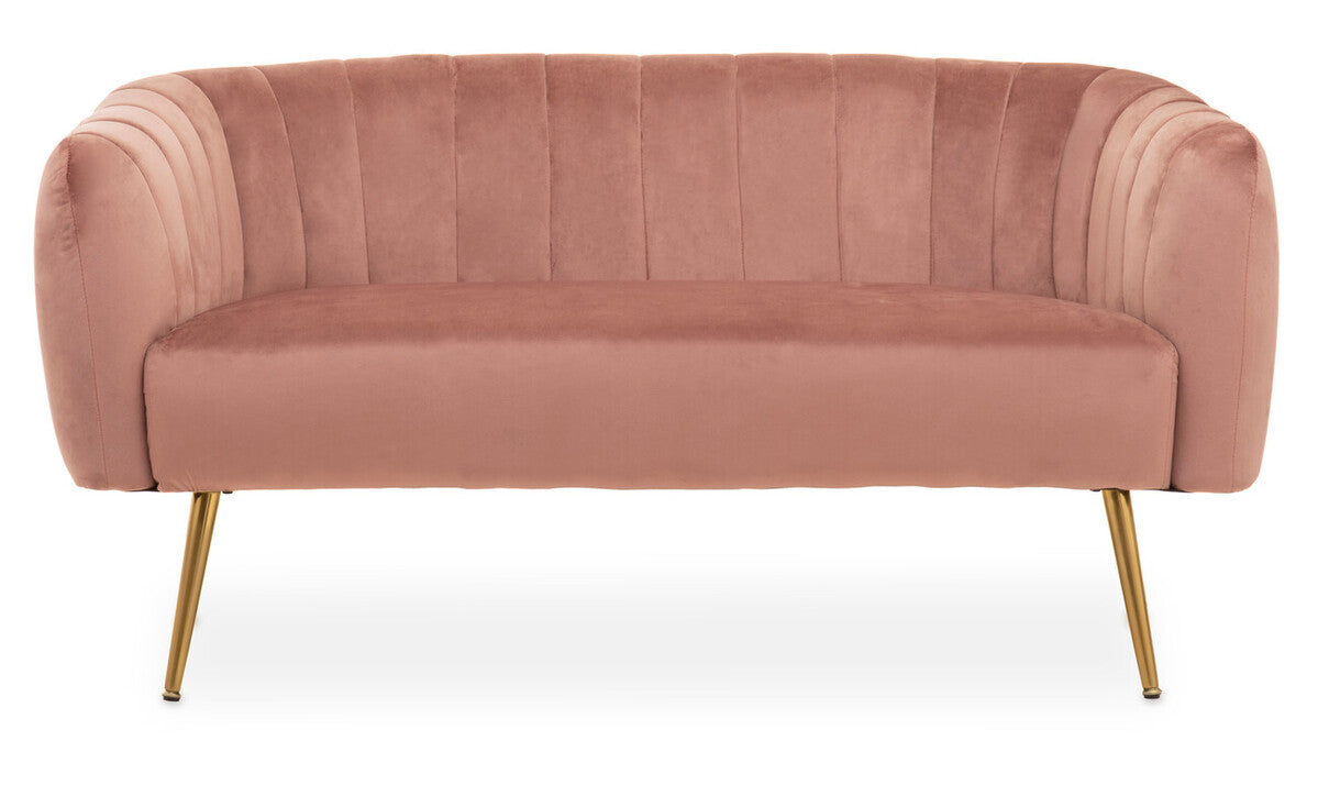 Larissa Two Seat Pink Velvet Sofa