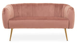 Larissa Two Seat Pink Velvet Sofa
