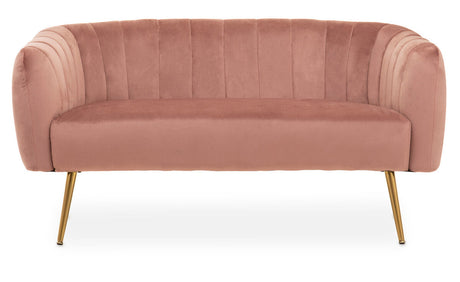 Larissa Two Seat Pink Velvet Sofa