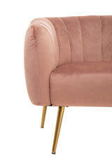 Larissa Two Seat Pink Velvet Sofa