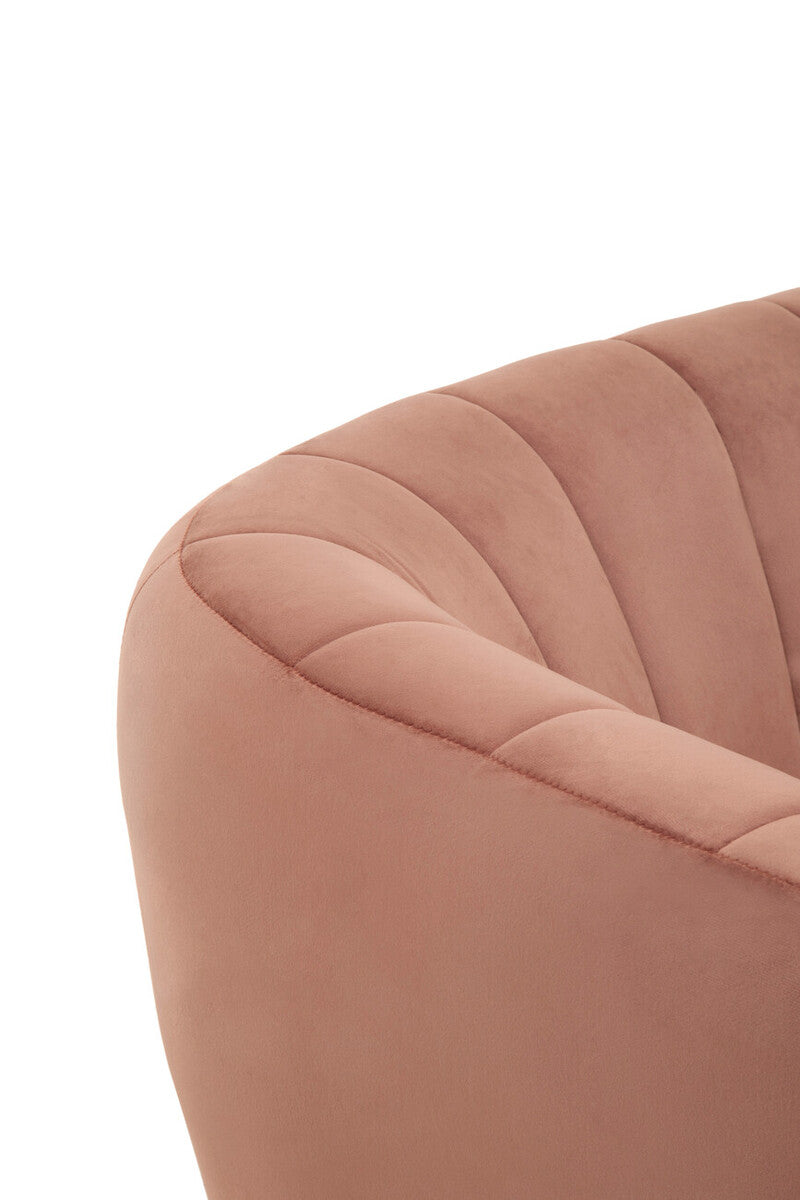Larissa Two Seat Pink Velvet Sofa