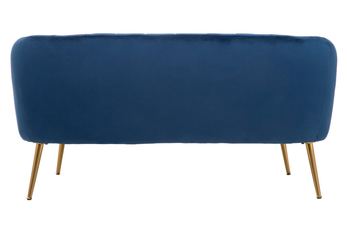 Larissa Two Seat Blue Velvet Sofa
