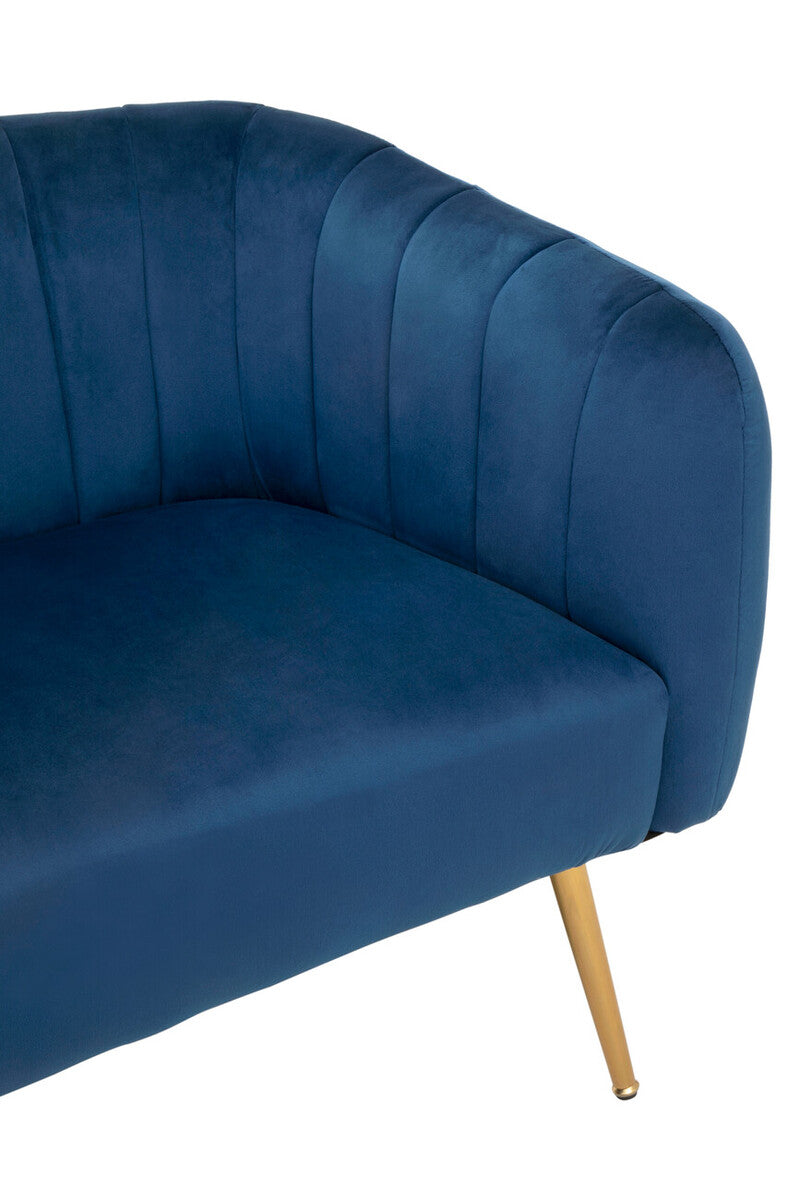 Larissa Two Seat Blue Velvet Sofa