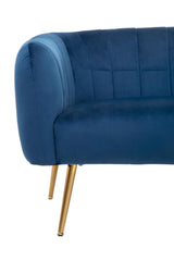 Larissa Two Seat Blue Velvet Sofa