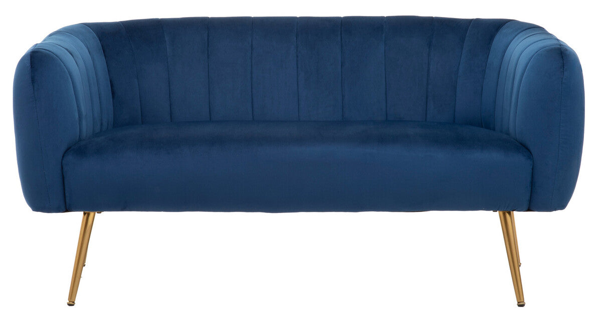 Larissa Two Seat Blue Velvet Sofa