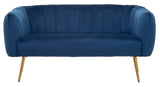 Larissa Two Seat Blue Velvet Sofa