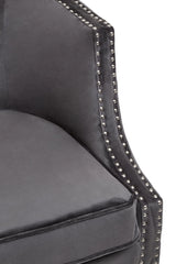 Larissa Grey Velvet Studded Chair