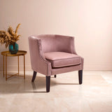 Larissa Pink Velvet Studded Chair