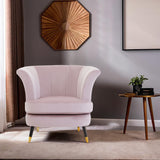 Loretta Dusky Pink Velvet Curved Accent Chair