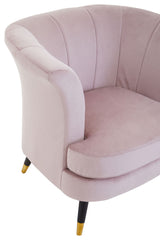Loretta Dusky Pink Velvet Curved Accent Chair