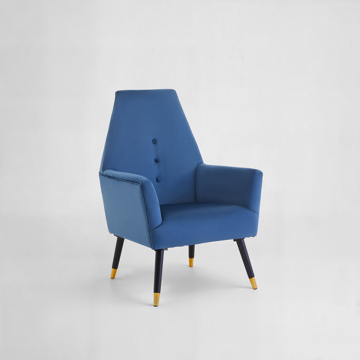 Loretta Midnight Blue Velvet Button Detail Chair