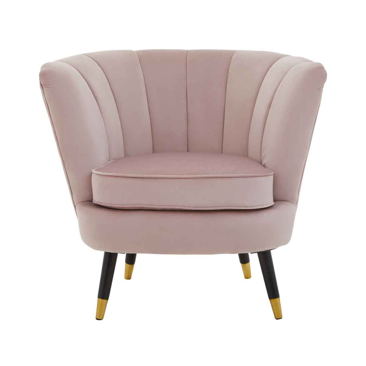 Loretta Dusky Pink Velvet Shell Accent Chair