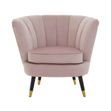 Loretta Dusky Pink Velvet Shell Accent Chair