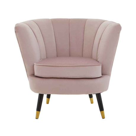 Loretta Dusky Pink Velvet Shell Accent Chair