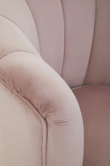 Loretta Dusky Pink Velvet Shell Accent Chair