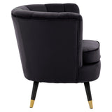 Loretta Black Velvet Shell Accent Chair