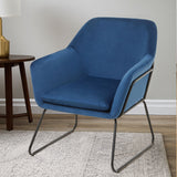Xander Midnight Velvet and Black Frame Armchair