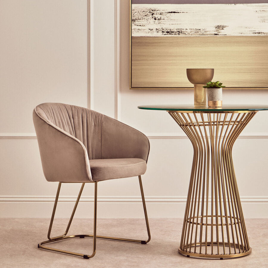 Veneto Mink Velvet Dinner Chair