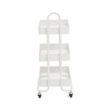 Acero Three Tier White Metal Trolley