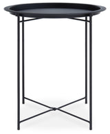 Acero Black Metal Round Side Table
