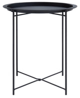 Acero Black Metal Round Side Table