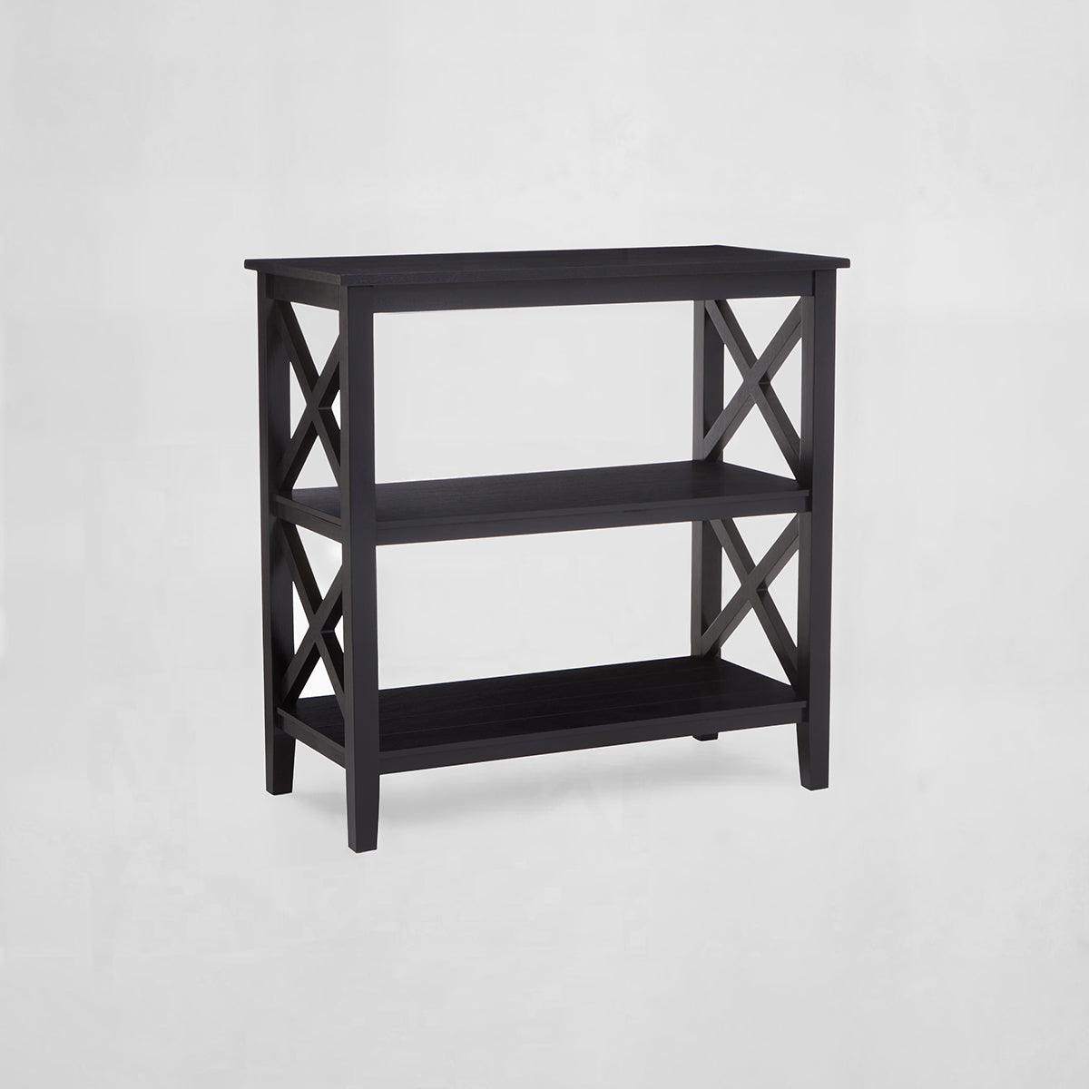 Heritage Three Shelf Black Bookcase