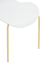 Laila White Seat Dining Chair With Gold Chrome Legs