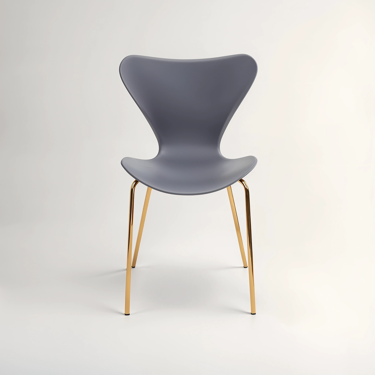 Laila Grey Seat Dining Chair With Gold Chrome Legs