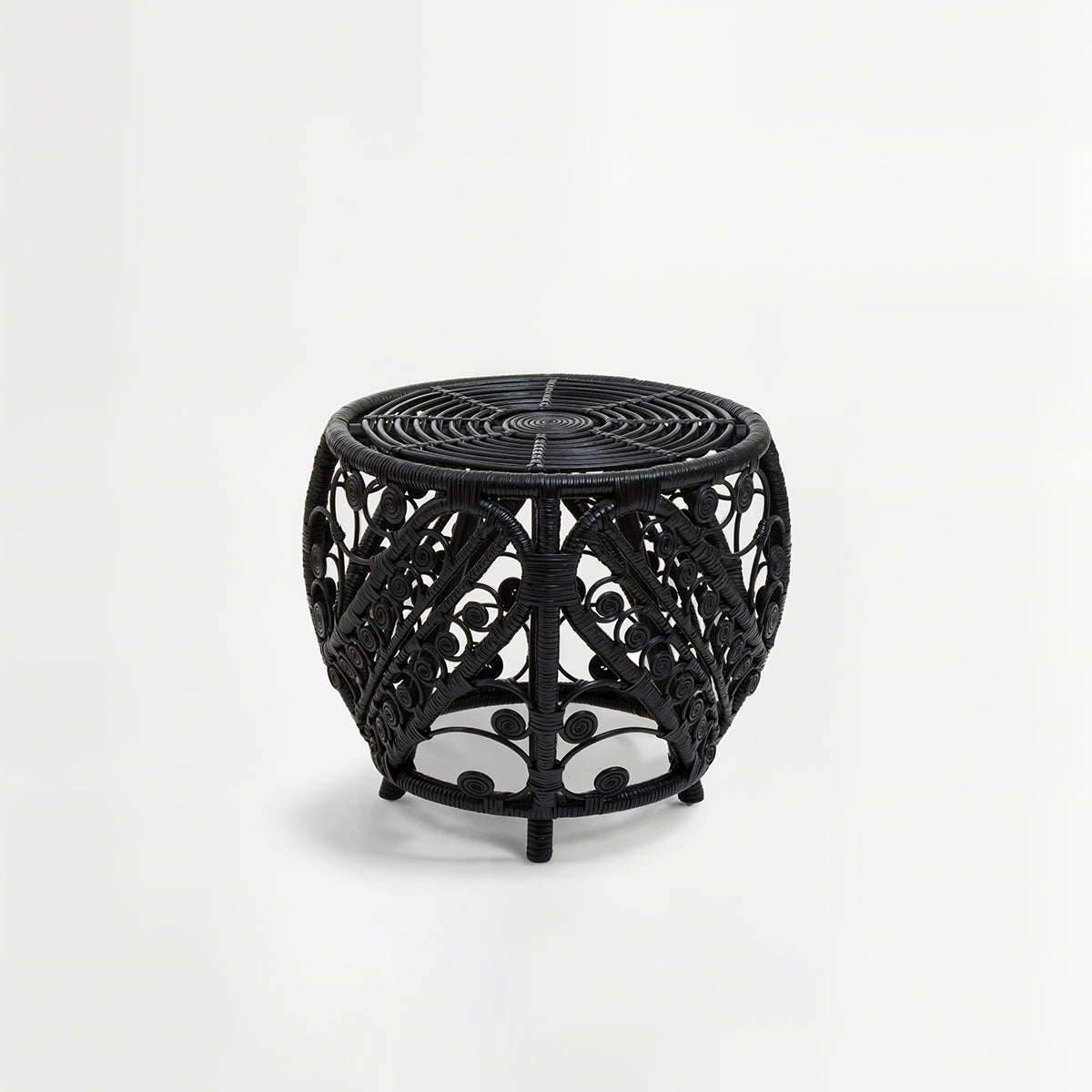Mataram Black Natural Rattan Side Table