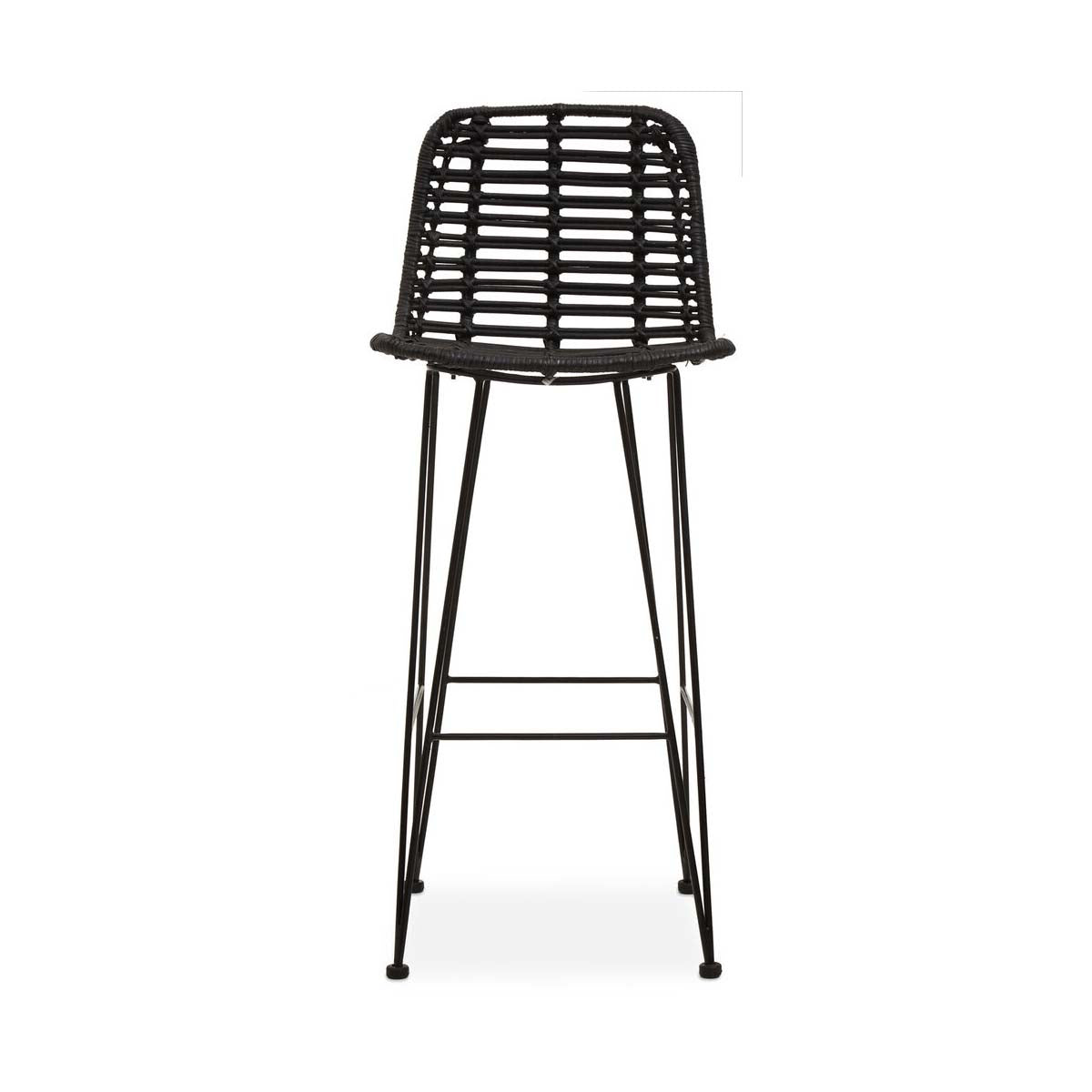 Lagom Black Natural Rattan Bar Chair