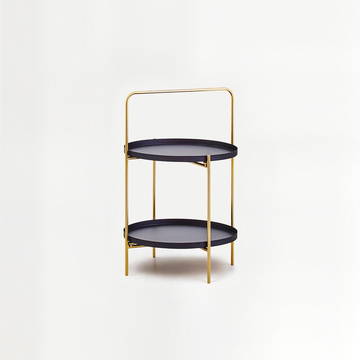Trosa Two Tier Black and Gold Side Table