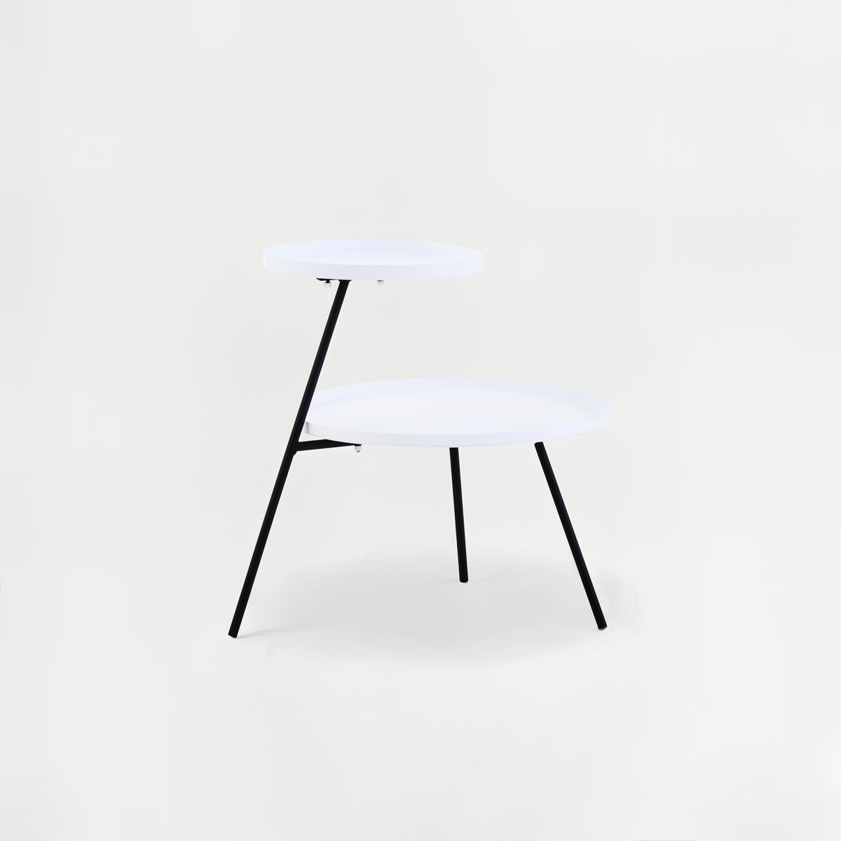 Trosa Two Tier White and Black Side Table