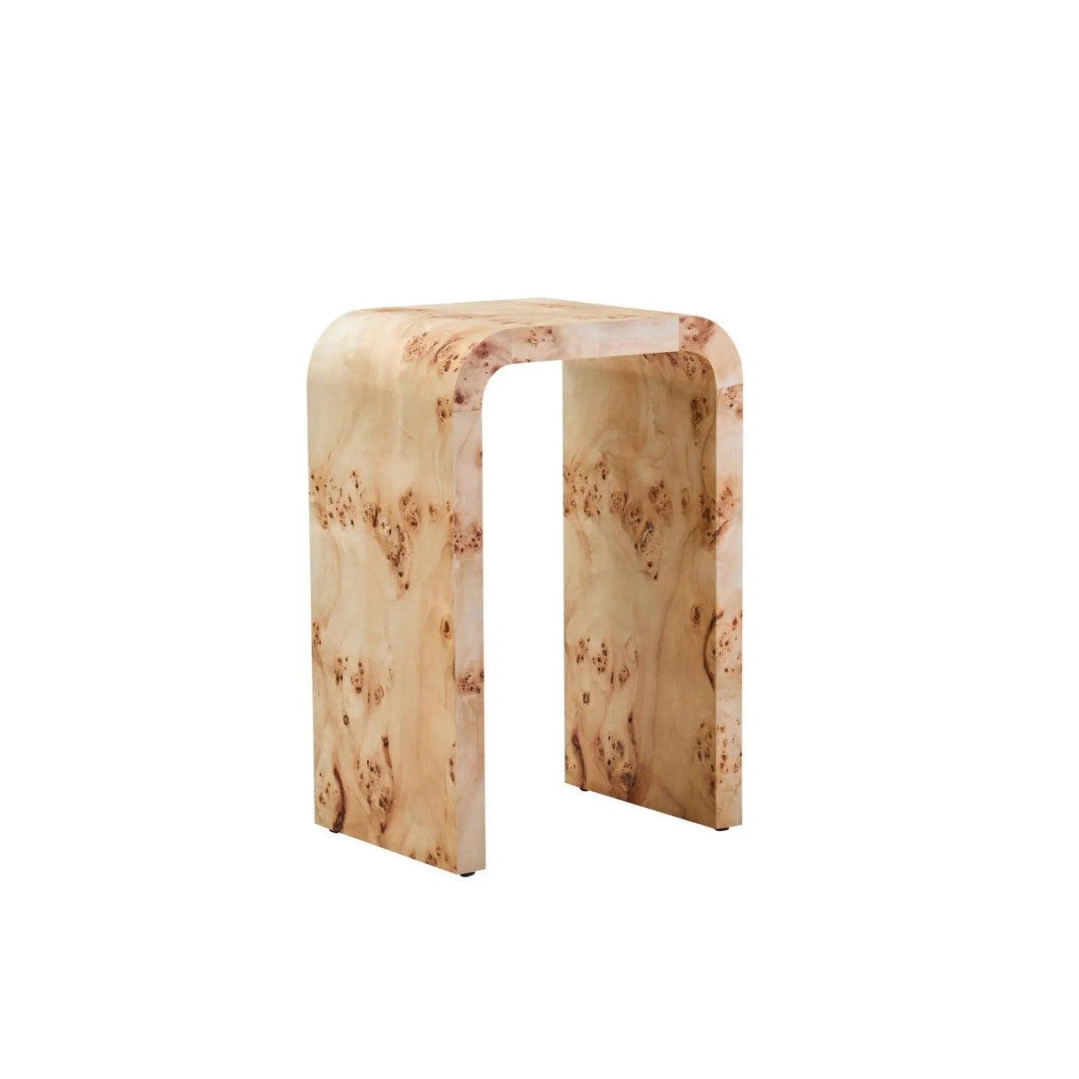 Mota Burl Wood Design Curved Side Table