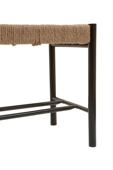 Bandar Natural Rope and Black Wood Small Bench