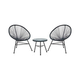 Miami Grey Rattan 3 Piece Patio Set