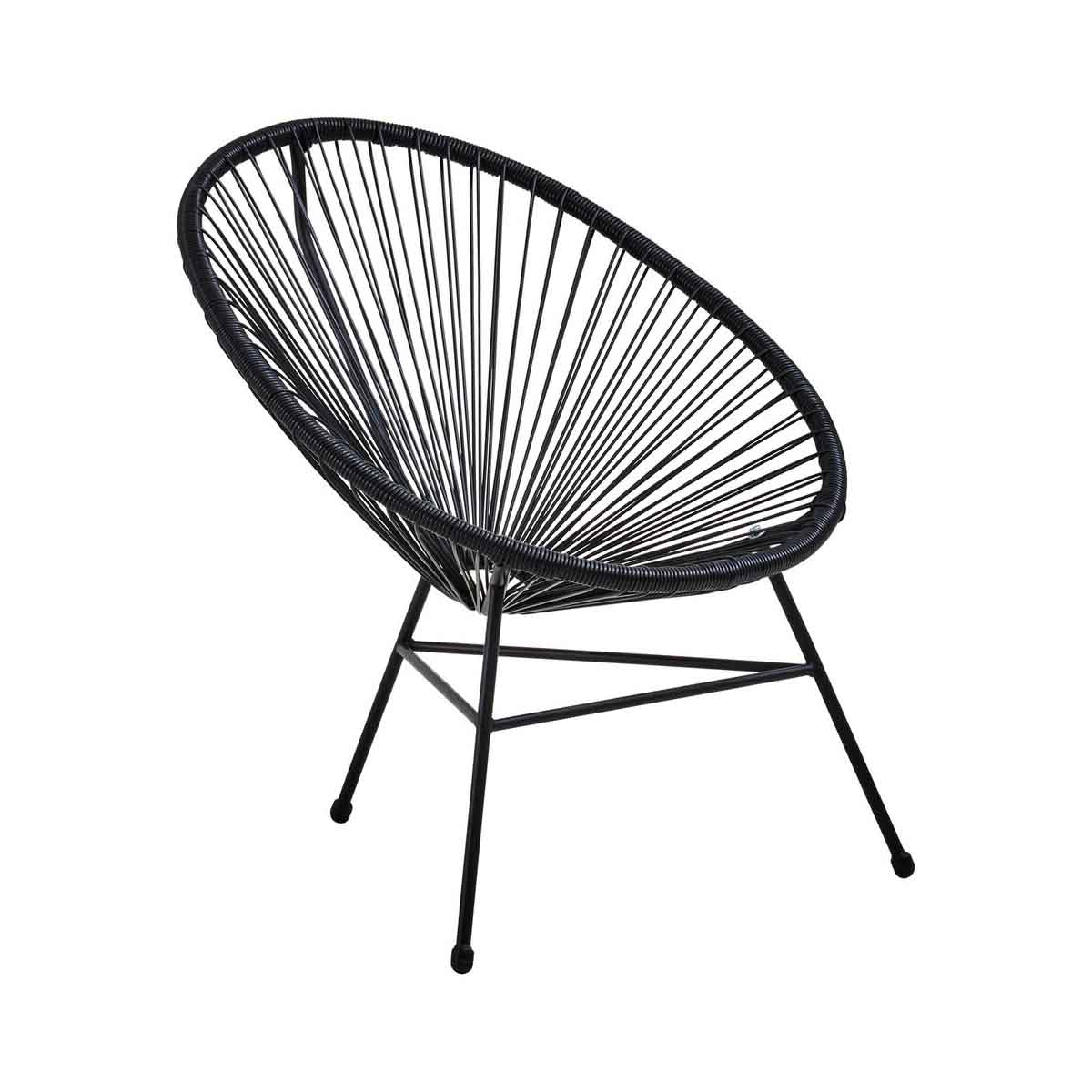 Miami Black Rattan 3 Piece Patio Set