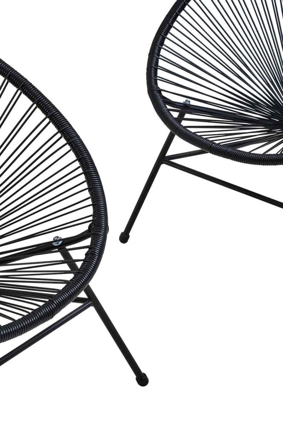 Miami Black Rattan 3 Piece Patio Set
