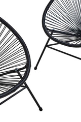 Miami Black Rattan 3 Piece Patio Set