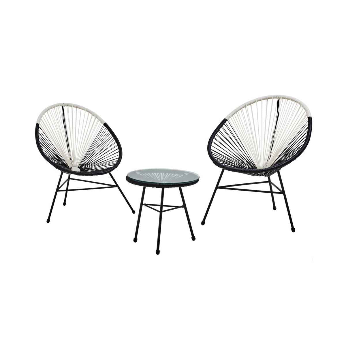 Miami Dual Tone Rattan 3 Piece Patio Set