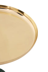 Avola Gold Side Table with Green Marble Effect Base