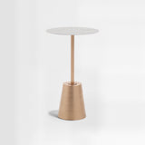Avola White Marble Effect Top Gold Base Side Table
