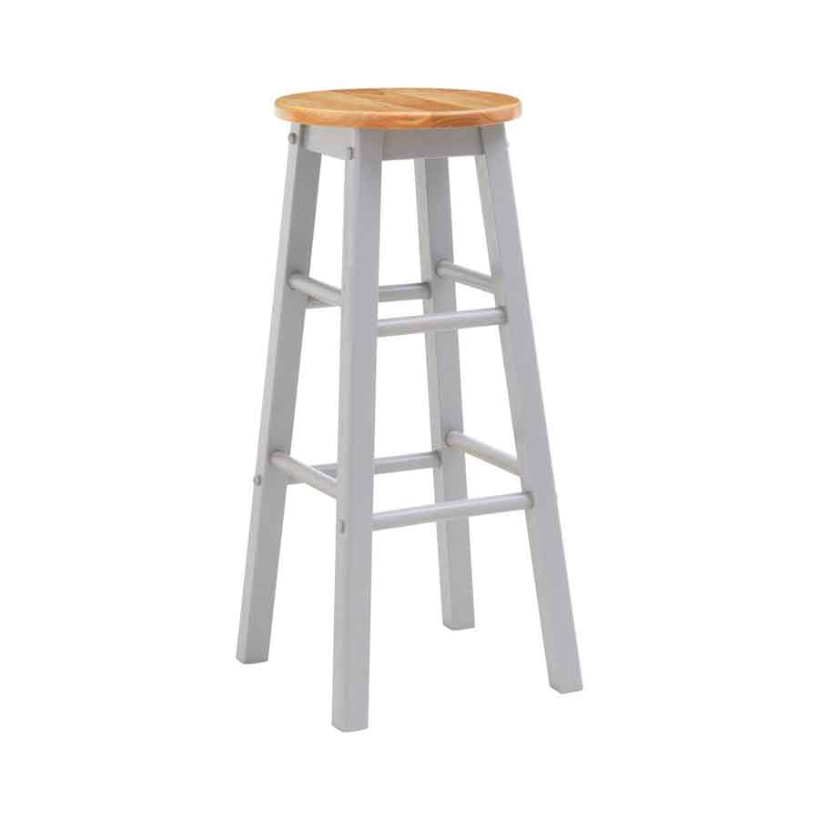 Chester Natural and Grey Wood Bar Stool
