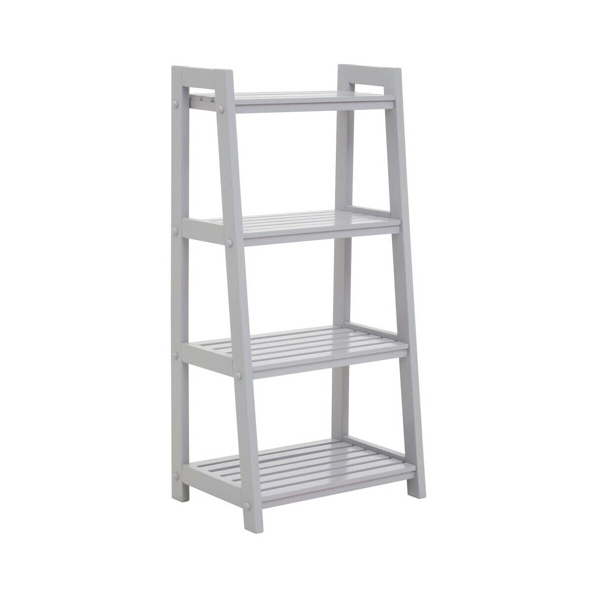 Chester Wood Four Tier Grey Shelf Unit