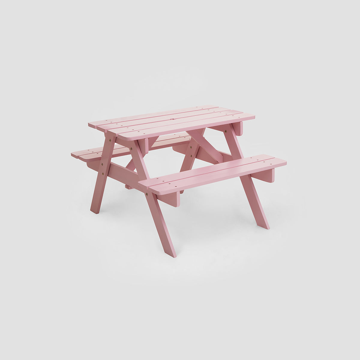 Brighton Pink Finish Wood Kids Picnic Bench