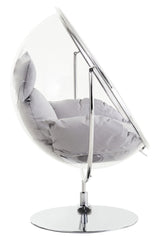 Goa Clear Swing Chair With Grey Cushions
