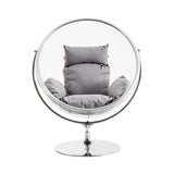 Goa Clear Swing Chair With Grey Cushions