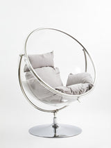 Goa Clear Swing Chair With Grey Cushions