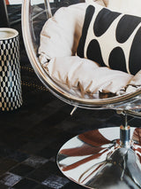 Goa Clear Swing Chair With Grey Cushions