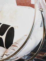 Goa Clear Swing Chair With Grey Cushions